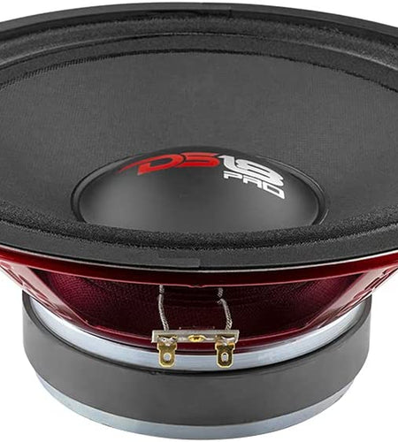 PRO-X10M Loudspeaker - 10", Midrange, Red Steel Basket, 600W Max, 300W RMS, 8 Ohms - Premium Quality Audio Door Speakers for Car or Truck Stereo Sound System (1 Speaker), Classic