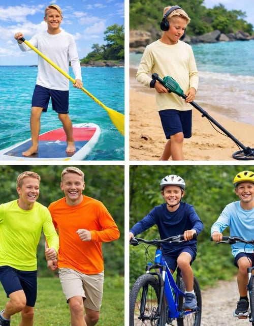 Load image into Gallery viewer, Swim Shirts for Men UPF50+ Sun Protection Shirts Mens Long Sleeve Mens Rash Guard
