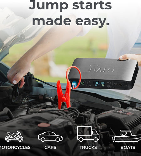 Bolt Air 58830 Portable Car Battery Jump Starter | 100 PSI Air Compressor, 58.8Wh USB Power Bank, Emergency Floodlight & Charger, Jumps Cars Suvs & Trucks, Inflates Tires, TSA Approved — Gray