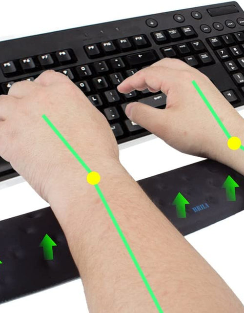 Load image into Gallery viewer, Memory Foam Mouse &amp; Keyboard Wrist Rest Support Pad Cushion Set for Computer, Laptop, Office Work, PC Gaming - Massage Holes Design - Easy Typing Wrist Pain Relief (Black)
