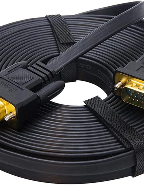 Load image into Gallery viewer, 65Ft Extra Long VGA to VGA Cable for Computer Monitor 15 Pin Male to Male Flat VGA Cord Full HD Video (20 Meter, Black)
