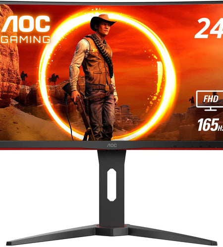 C24G1A 24" Curved Frameless Gaming Monitor, FHD 1920X1080, 1500R, VA, 1Ms MPRT, 165Hz (144Hz Supported), Freesync Premium, Height Adjustable Black