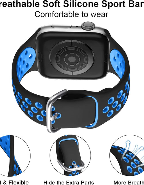 Load image into Gallery viewer, 3 Pack Sport Bands Compatible with Apple Watch Band 44Mm 46Mm 45Mm 42Mm 49Mm Men Women,Soft Silicone Breathable Band for Iwatch SE Ultra 3 2 for Iwatch Series 11 10 9 8 7 6 5 4 3 2 1
