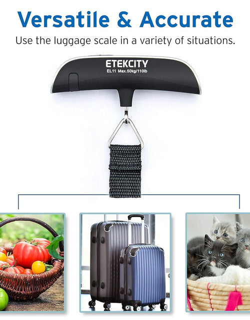Load image into Gallery viewer, Luggage Scale, Digital Portable Handheld Suitcase Weight for Travel with Rubber Paint, Temperature Sensor, 110 Pounds, Battery Included
