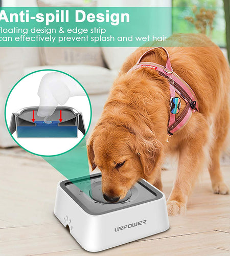 2L Dog Water Bowl 70Oz Large Capacity No Spill Dog Bowl Cat Water Bowl with Eco-Friendly Material Slow Water Feeder Pet Water Dispenser Vehicle Carried Travel Water Bowl for Dogs, Cats & Pets