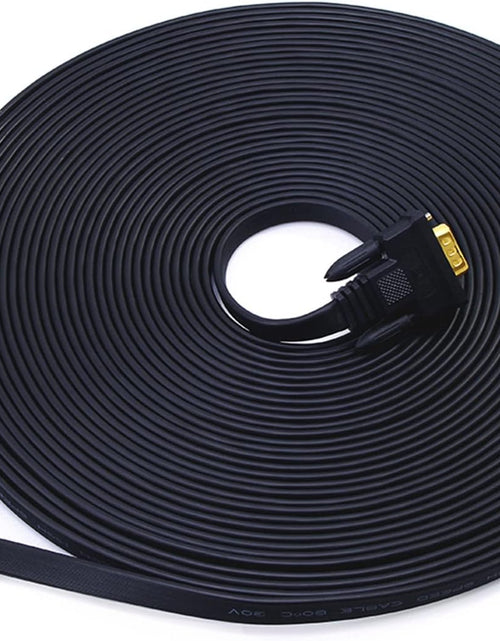 Load image into Gallery viewer, 65Ft Extra Long VGA to VGA Cable for Computer Monitor 15 Pin Male to Male Flat VGA Cord Full HD Video (20 Meter, Black)
