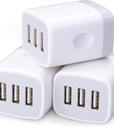 USB Charging Plug, Wall Charger Adapter,  3Pack Universal Travel 3.1A 3Muti Port Fast Charging Block Compatible with Iphone 15 14 13 12 SE 11 Xs Pro,Samsung Galaxy S23 S22 S21 S20 Ultra, Google