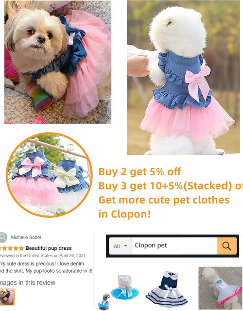Load image into Gallery viewer, Dog Dress Cowboy Bow Jumpsuits Pets Party Clothes for Puppy Cat Lace Skirt Mesh Princess Tutu Dresses
