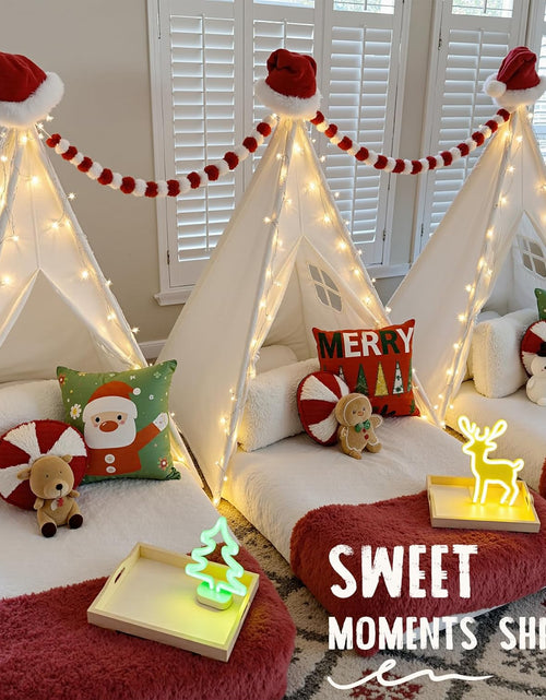 Load image into Gallery viewer, Teepee Tent for Kids with Carry Case, Natural Cotton Canvas Teepee Play Tent, Toys for Girls/Boys Indoor &amp; Outdoor Playing
