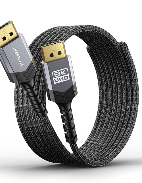 Load image into Gallery viewer, Displayport Cable 1.4 10Ft, 8K DP Cable | 8K@60Hz, 4K@144Hz, 2K@240Hz 2K@165Hz | HBR3, 32.4Gbps, HDR10, Freesync, G-Sync for Gaming Monitor Graphics 3090 4090 PC -Grey
