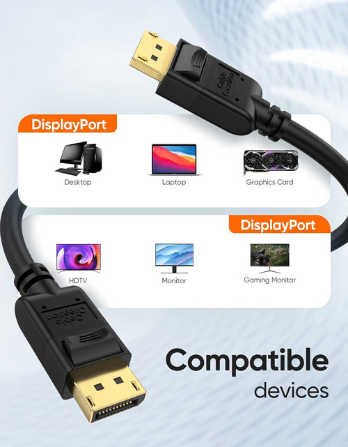 Load image into Gallery viewer, Displayport Cable [10Ft/3M], 4K DP Cable 1.2 Male to Male Support 4K@60Hz, 2K@144Hz Compatible with Computer, Desktop, Laptop, PC, Monitor, Projector,2Pack/Black
