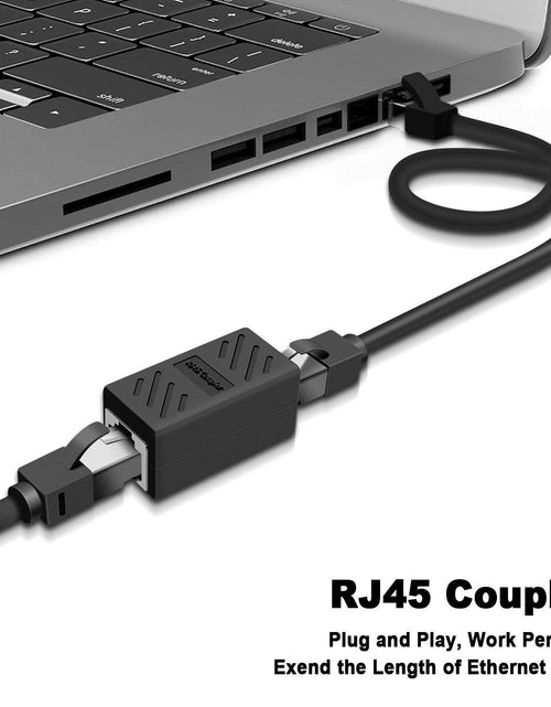 Load image into Gallery viewer, RJ45 Coupler, Ethernet Connectors, Shielded In-Line Coupler for Cat7/Cat6/Cat5E/Cat5 Ethernet Cable Extender Connector - Female to Female (Black-20 Pack)

