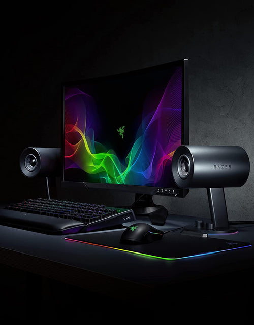 Load image into Gallery viewer, Nommo Chroma: Custom Woven 3" Glass Fiber Drivers - Rear-Facing Bass Ports - Bass Knob W/Automatic Gain Control Chroma Enabled - Full Range 2.0 PC Gaming Speakers, Black

