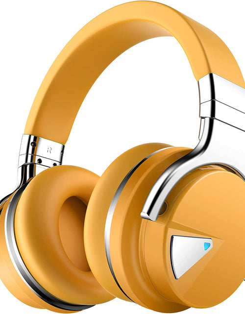Load image into Gallery viewer, E7 Active Noise Cancelling Headphones Bluetooth Headphones with Microphone Deep Bass Wireless Headphones over Ear, Comfortable Protein Earpads, 30 Hours Playtime for Travel/Work, Yellow

