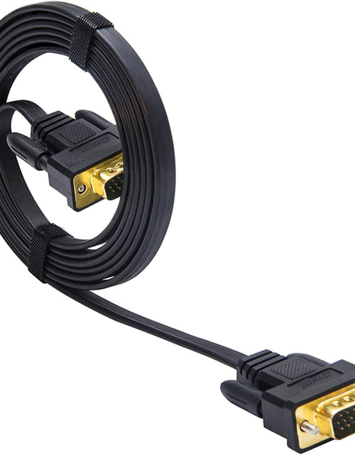 Load image into Gallery viewer, Thin Computer Monitor VGA Cable 6Ft Standard 15 Pin Connector Male to Male VGA Cord Flat Wire for Desktop (6 Feet, Black)
