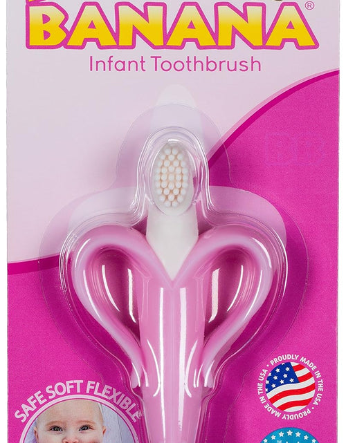Load image into Gallery viewer, - Pink Banana Toothbrush, Training Teether Tooth Brush for Infant, Baby, and Toddler
