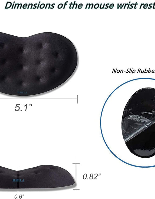 Load image into Gallery viewer, Memory Foam Mouse &amp; Keyboard Wrist Rest Support Pad Cushion Set for Computer, Laptop, Office Work, PC Gaming - Massage Holes Design - Easy Typing Wrist Pain Relief (Black)
