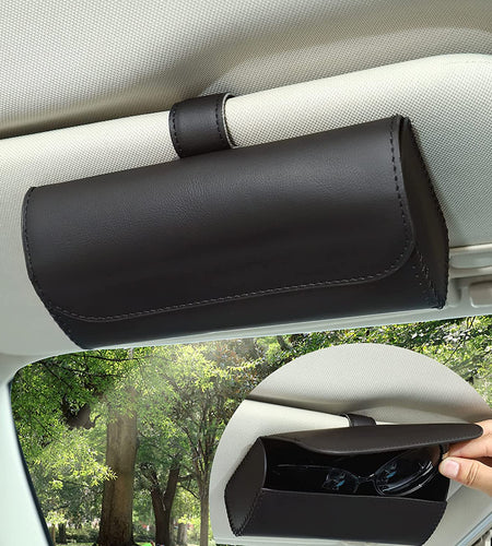 Sunglasses Holder for Car Sun Visor, Auto Eyeglasses Organizer Box, Vehicle Visor Accessories Glasses Protective Storage Case for Woman Man