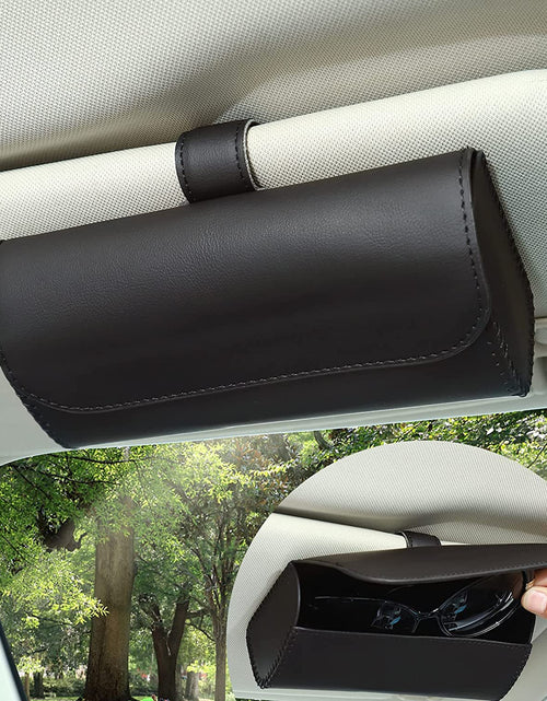 Load image into Gallery viewer, Sunglasses Holder for Car Sun Visor, Auto Eyeglasses Organizer Box, Vehicle Visor Accessories Glasses Protective Storage Case for Woman Man

