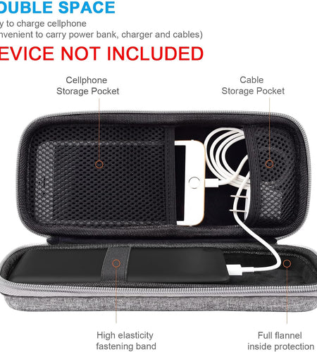 Powerbank Hard Travel Case Compatible RAV Power 26800/20100/20000Mah, Anker Power Core 26800Mah/ Powercore +26800Mah, ROMOSS 30000Mah, Miady Charger, Ekrist, Lab599 Tx500 Radio(Light Grey)