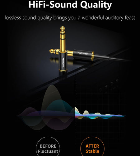 1/4 Inch Male to 3.5Mm Female Stereo Audio Jack Pure Copper Adapter for Headphone, Amp, 2 Pack-Black