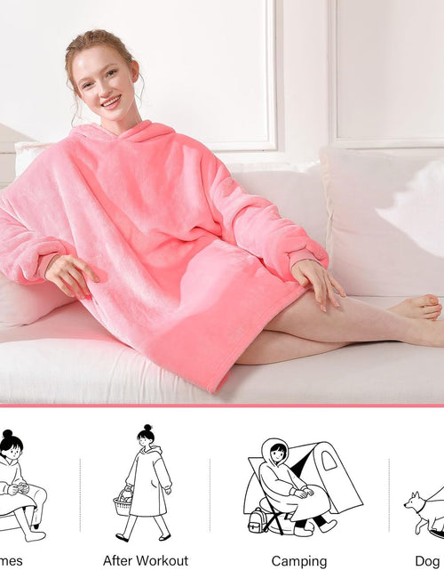 Load image into Gallery viewer, Blanket Hoodie,Oversized Wearable Sherpa Fleece Blanket Sweatshirt,Super Soft Warm Cozy with Giant Pocket,Gifts for Women Men Adults Teenagers Kids, One Size Fits All

