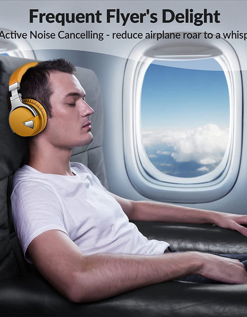 Load image into Gallery viewer, E7 Active Noise Cancelling Headphones Bluetooth Headphones with Microphone Deep Bass Wireless Headphones over Ear, Comfortable Protein Earpads, 30 Hours Playtime for Travel/Work, Yellow

