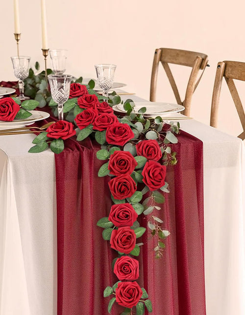 Load image into Gallery viewer, 50Pcs Red Roses Artificial Flowers, Dark Red Roses Real Touch Foam Fake Roses Bulk with Stem DIY Craft Flowers for Wedding Bridal Bouquets Centerpieces Arrangement Party Home Decorations
