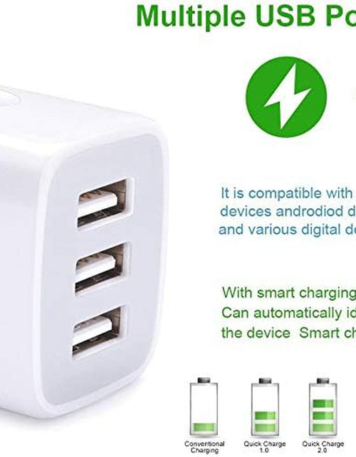 Load image into Gallery viewer, USB Charging Plug, Wall Charger Adapter,  3Pack Universal Travel 3.1A 3Muti Port Fast Charging Block Compatible with Iphone 15 14 13 12 SE 11 Xs Pro,Samsung Galaxy S23 S22 S21 S20 Ultra, Google
